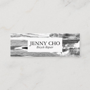 Paint stripe hand painted texture minimalist black mini business card