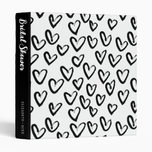 Paint Stroke Heart Pattern   Bridal Shower Binder