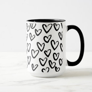 Paint Stroke Heart Pattern Mug