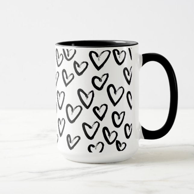 Paint Stroke Heart Pattern Mug (Right)