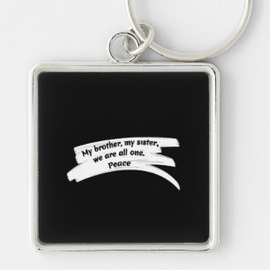 Paint Stroke Wipe Peace Message Keychain