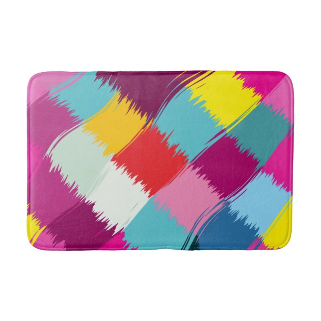 Paint strokes abstract design bath mat (Front)