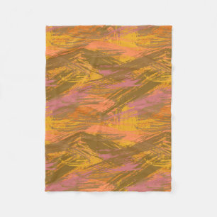 Paint Strokes Autumn Hues Fleece Blanket