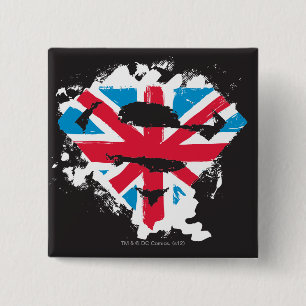 Paint Strokes British S-Shield 2 Inch Square Button