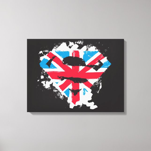Paint Strokes British S-Shield Canvas Print (Front)