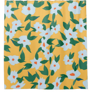 Paint-style vintage floral fabric pattern.