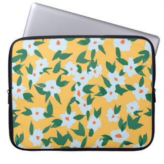 Paint-style vintage floral fabric pattern. laptop sleeve