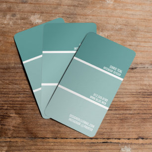 Paint Swatch Teal Paint Chips Painter Decorator Business Card