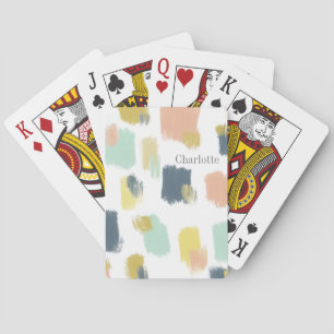 Paint Swatches in Pastel Earth Tones with Name Playing Cards