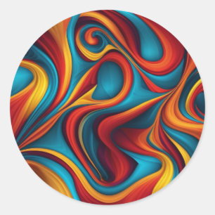 Paint Swirl Abstract Classic Round Sticker