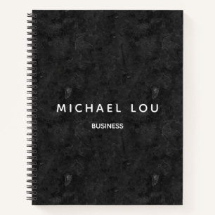 Paint Texture Black Minimal Professional Notebook