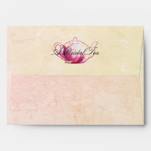 Paint Textured Magnolia Themed Bridal Tea Envelope