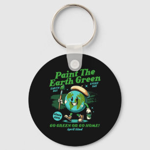 Paint The Earth Green Eco-friendly Awareness Earth Keychain