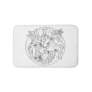 Paint the picture yourself a tropical pattern bath mat