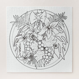 Paint the picture yourself a tropical pattern jigsaw puzzle