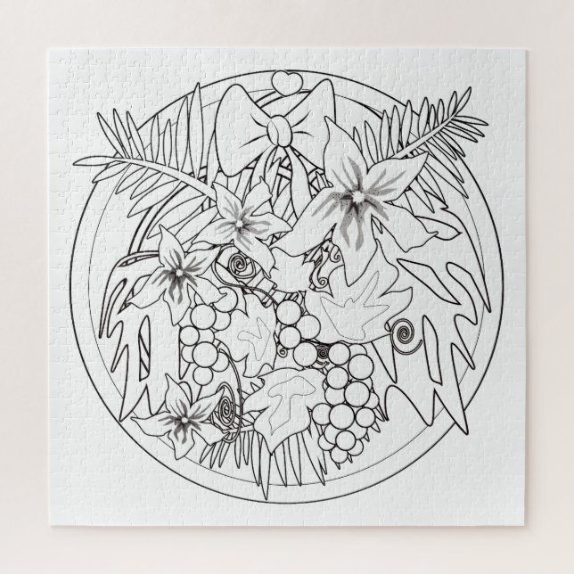 Paint the picture yourself a tropical pattern jigsaw puzzle (Vertical)