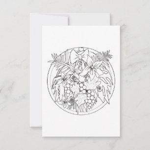 Paint the picture yourself a tropical pattern RSVP card