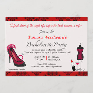 Paint the Town Bachelorette Party Invitation