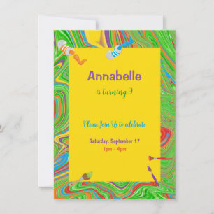 Paint Theme Personalized Birthday Party Invitation