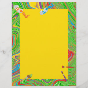 Paint Tube Paint Brush Theme Letterhead