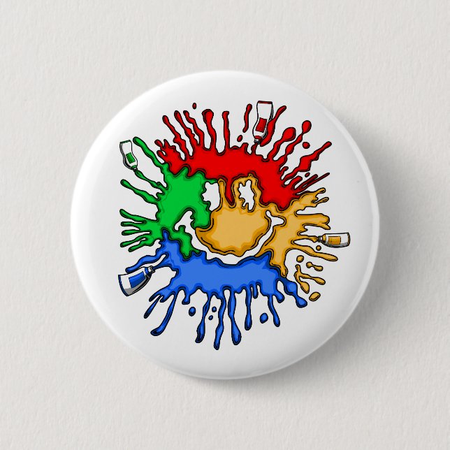 Paint Tube Smile 2 Inch Round Button (Front)
