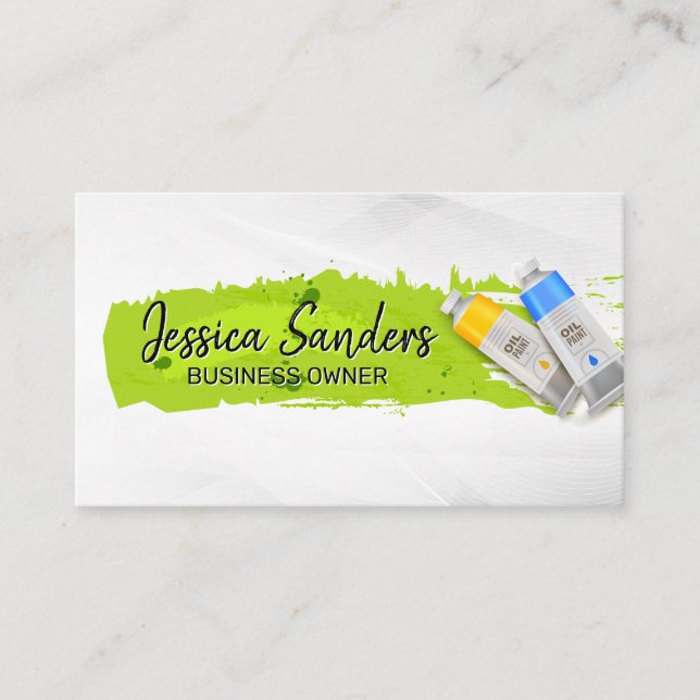 Paint Tubes | Green Paint | Artistry Business Card (Front)