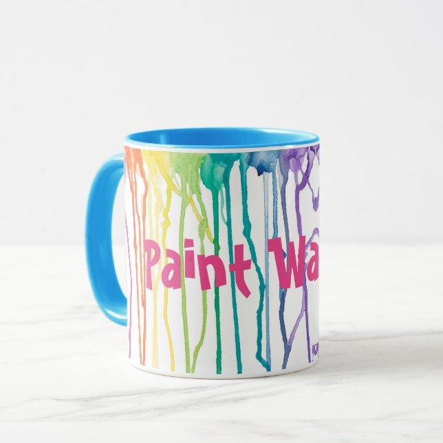 Paint Water? Rainbow Drips Mug (Front Left)