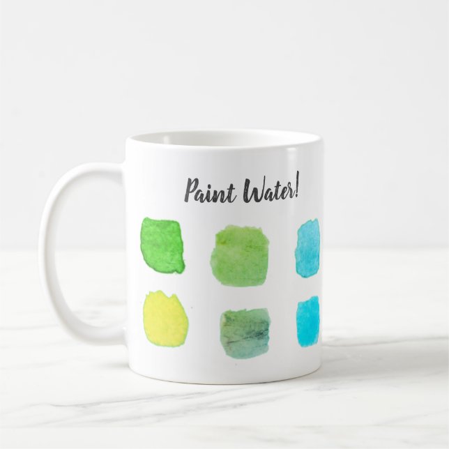 Paint Water Watercolor Artist Custom Green Coffee Mug (Left)
