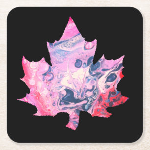 Paint Wheel Art Maple Leaf Paper Coasters