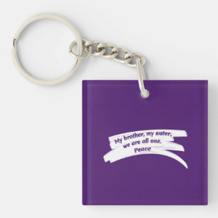 Paint Wipe Peace Message Keychain