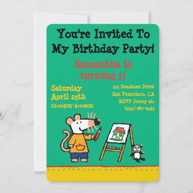 Paint with Maisy! Invitation (Front)