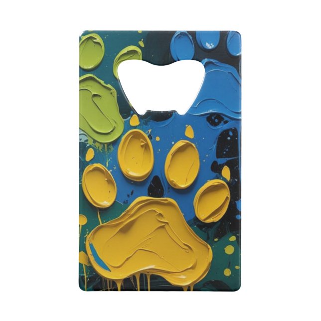 Paint with paws credit card bottle opener (Front)