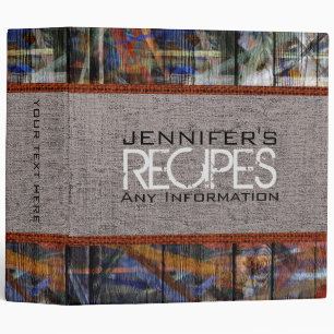 Paint Wood Look Cooking Fabric Burlap #2 Binder