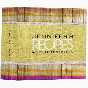 Paint Wood Look Cooking Fabric Burlap #9 Binder