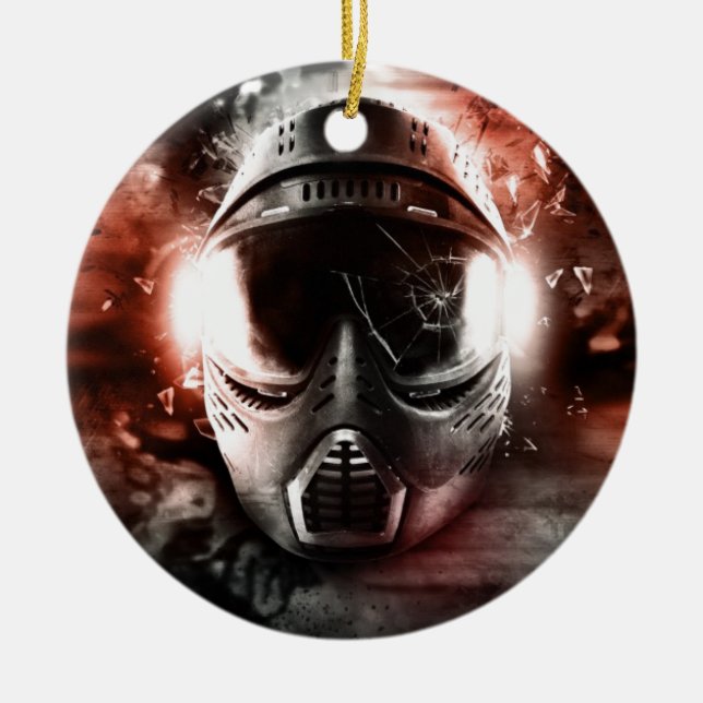 Paintball Action Mask M-2 Ceramic Ornament (Front)