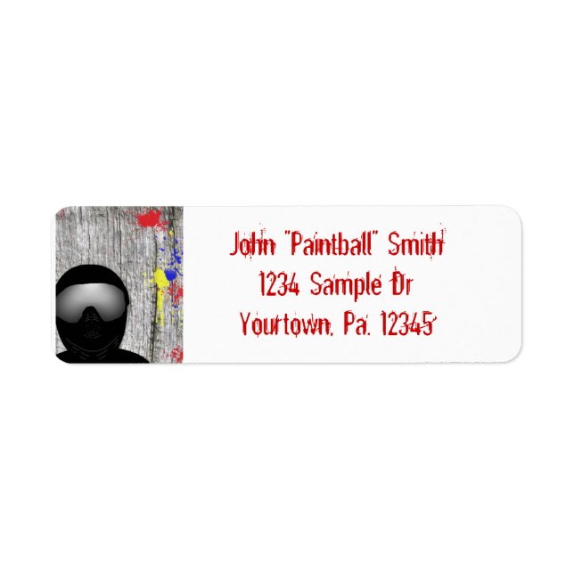 Paintball Address Label (Front)