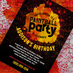 Paintball Anniversaire fête Invitation personnalis