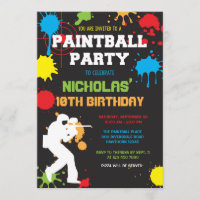 Paintball Anniversaire Invitation / Paintball Anni