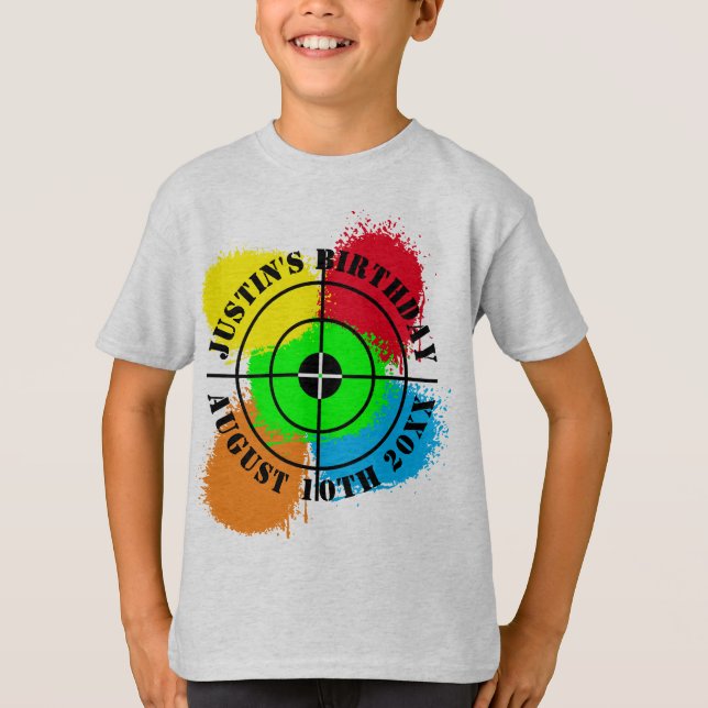 Paintball Anniversaire t-shirts de fête pour enfan (Devant)