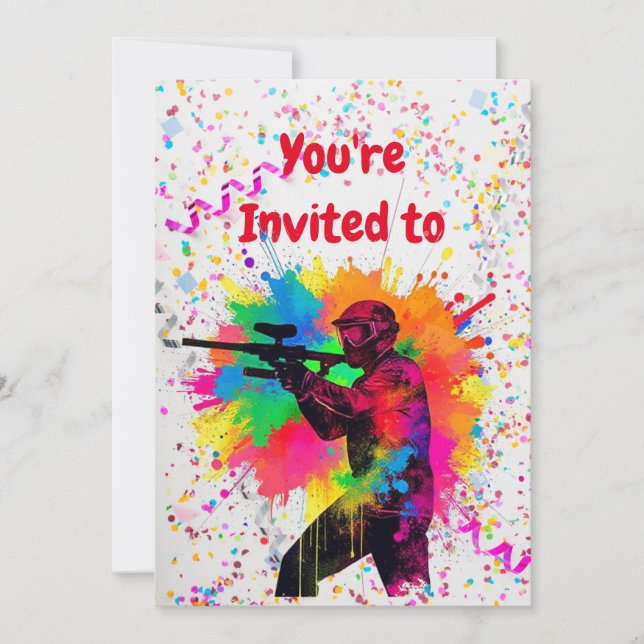 Paintball Birthday Party Invitation (Front)