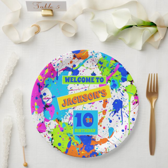Paintball Birthday Party Paper Plate (Wedding)