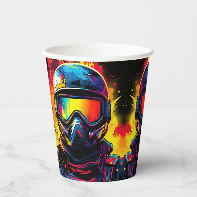 Paintball Birthday Party Personalized Paper Cups (Front)