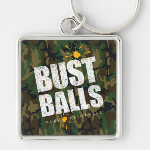 Paintball Bust Balls (camo) Keychain