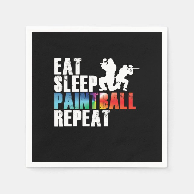 Paintball Colour Splats Paintball Player Gift Napkin (Front)