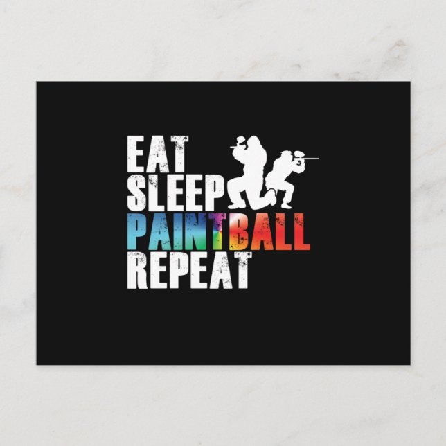 Paintball Colour Splats Paintball Player Gift Postcard (Front)