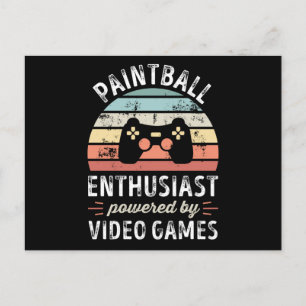 Paintball Enthusiast powered by Video Games Postcard