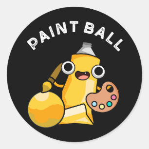 Paintball Funny Paint Pun Dark BG Classic Round Sticker