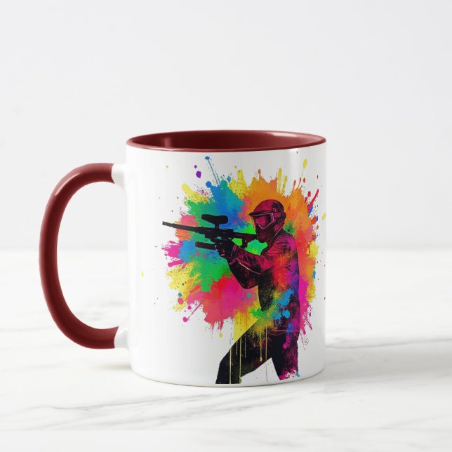 Paintball Gamer Colourful Design Mug (Left)