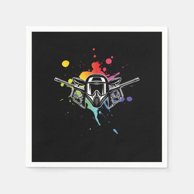 Paintball Helmet Paintball Player Marker Gift Napkin (Front)