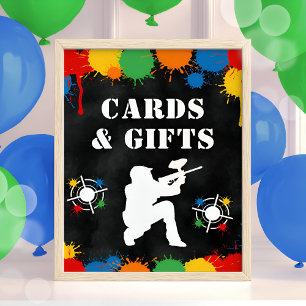 Paintball Kids Birthday Party Cards & Gifts Sign